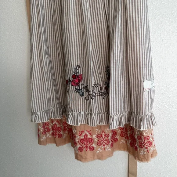 Odd Molly Stripe Embroidered Patch Boho Dress - Picture 2 of 6